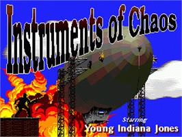 Title screen of Instruments Of Chaos Starring Young Indiana Jones on the Sega Nomad.