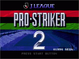 Title screen of J. League Pro Striker 2 on the Sega Nomad.