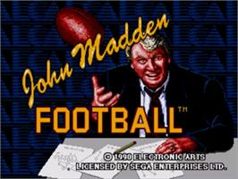 Title screen of John Madden Football on the Sega Nomad.