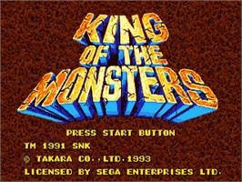 Title screen of King Of The Monsters on the Sega Nomad.