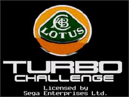 Title screen of Lotus Turbo Challenge on the Sega Nomad.