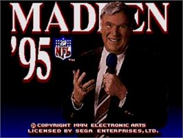 Title screen of Madden NFL '95 on the Sega Nomad.