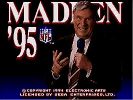 Title screen of Madden Nfl 95 on the Sega Nomad.