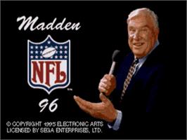 Title screen of Madden Nfl 96 on the Sega Nomad.