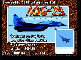 Title screen of Mig-29 on the Sega Nomad.