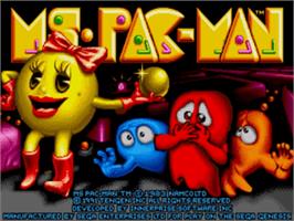Title screen of Ms. Pac-man on the Sega Nomad.