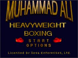Title screen of Muhammad Ali Heavyweight Boxing on the Sega Nomad.