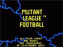 Title screen of Mutant League Football on the Sega Nomad.