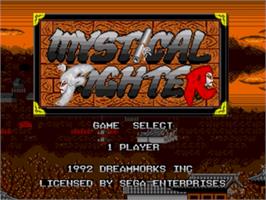 Title screen of Mystical Fighter on the Sega Nomad.