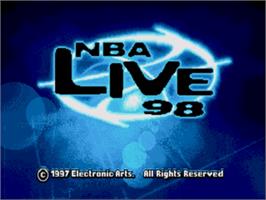 Title screen of NBA Live '98 on the Sega Nomad.