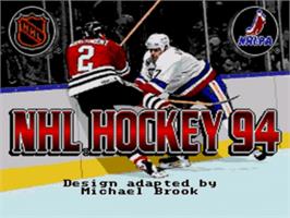 Title screen of NHL '94 on the Sega Nomad.
