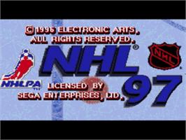 Title screen of NHL '97 on the Sega Nomad.