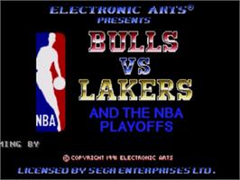Title screen of Nba Pro Basketball - Bulls Vs Lakers on the Sega Nomad.