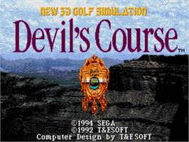 Title screen of New 3d Golf Simulation - Devil's Course on the Sega Nomad.