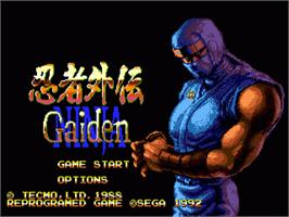 Title screen of Ninja Gaiden on the Sega Nomad.