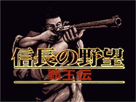 Title screen of Nobunaga No Yabou - Haouden on the Sega Nomad.