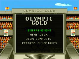 Title screen of Olympic Gold: Barcelona '92 on the Sega Nomad.