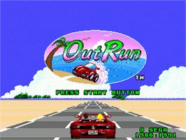 Title screen of Out Run on the Sega Nomad.