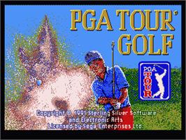 Title screen of PGA Tour Golf on the Sega Nomad.