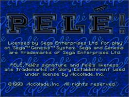 Title screen of Pele! on the Sega Nomad.