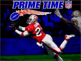 Title screen of Prime Time Nfl Starring Deion Sanders on the Sega Nomad.