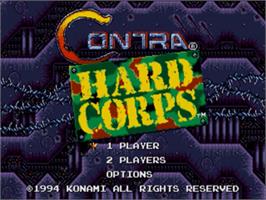 Title screen of Probotector on the Sega Nomad.