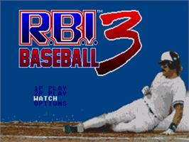 Title screen of R.b.i. Baseball 3 on the Sega Nomad.