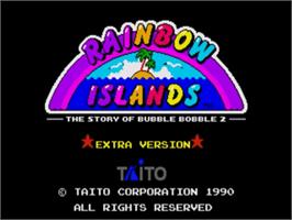 Title screen of Rainbow Islands Extra on the Sega Nomad.