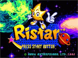 Title screen of Ristar on the Sega Nomad.
