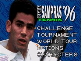 Title screen of Sampras Tennis 96 on the Sega Nomad.