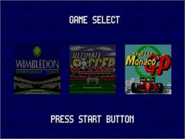 Title screen of Sega Sports 1 on the Sega Nomad.