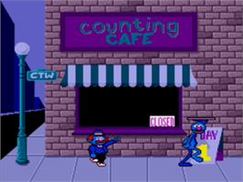 Title screen of Sesame Street Counting Cafe on the Sega Nomad.