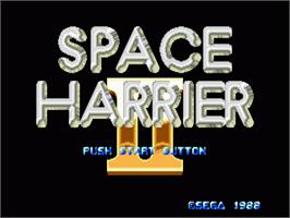 Title screen of Space Harrier 2 on the Sega Nomad.