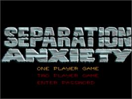 Title screen of Spider-Man & Venom: Separation Anxiety on the Sega Nomad.
