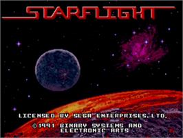 Title screen of Starflight on the Sega Nomad.
