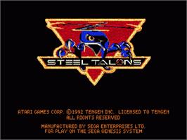 Title screen of Steel Talons on the Sega Nomad.