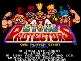 Title screen of Stone Protectors on the Sega Nomad.