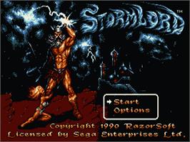 Title screen of Stormlord on the Sega Nomad.
