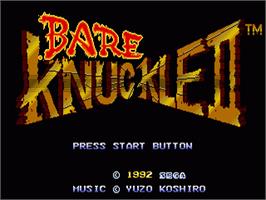 Title screen of Streets Of Rage 2 on the Sega Nomad.