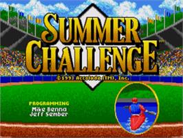 Title screen of Summer Challenge on the Sega Nomad.