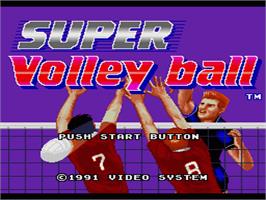 Title screen of Super Volleyball on the Sega Nomad.