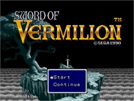 Title screen of Sword of Vermilion on the Sega Nomad.