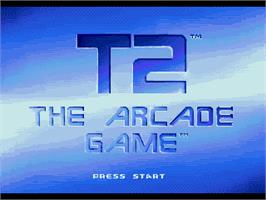 Title screen of T2 - The Arcade Game on the Sega Nomad.