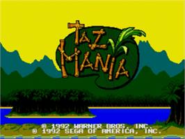 Title screen of Taz-mania on the Sega Nomad.