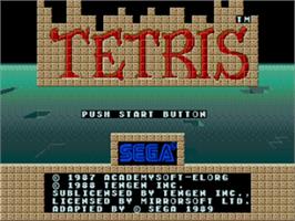 Title screen of Tetris on the Sega Nomad.
