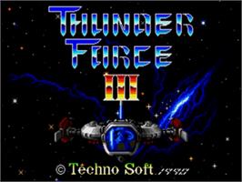 Title screen of Thunder Force 3 on the Sega Nomad.