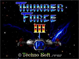 Title screen of Thunder Force III on the Sega Nomad.
