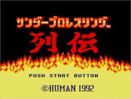 Title screen of Thunder Pro Wrestling on the Sega Nomad.