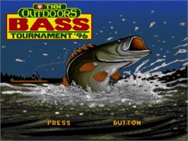 Title screen of Tnn Outdoors - Bass Tournament '96 on the Sega Nomad.