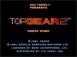 Title screen of Top Gear 2 on the Sega Nomad.